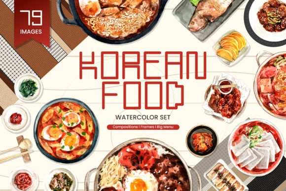 Download Korean Food,Asian Recipe Watercolor - Korean Collection
