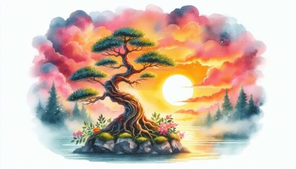 Download 10 Watercolor Bonsai Tree with a Vibrant - Tree Collection