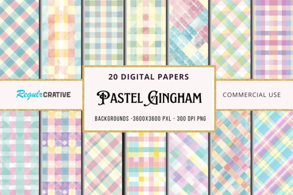 Download Pastel Gingham Digital Papers Bundle - Pastel gingham digital papers Collection