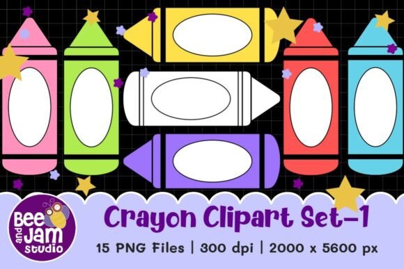 Download Crayon Clipart Set-1, Back to School - Premium Bundle